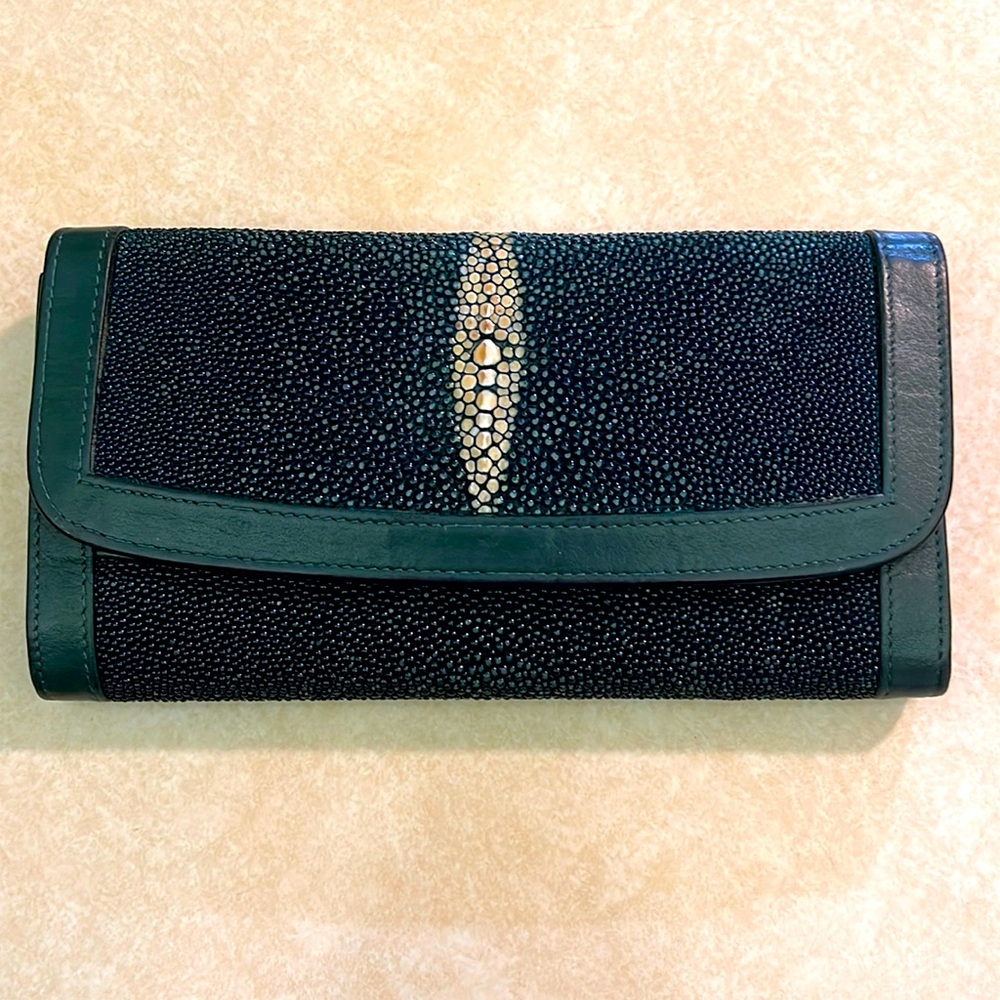 Rare Green Stingray Leather Wallet